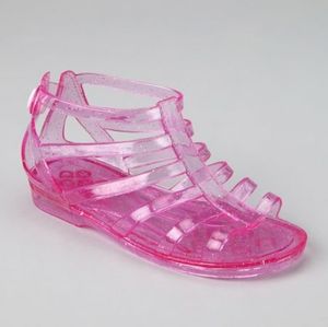 hot pink jelly sandals